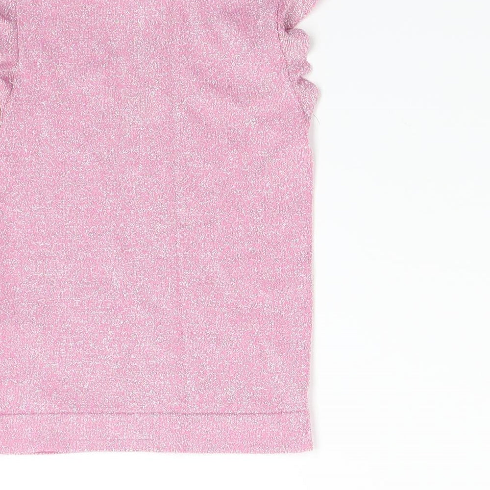 River Island Girls Pink Knit Pullover Jumper Size 9-10 Years