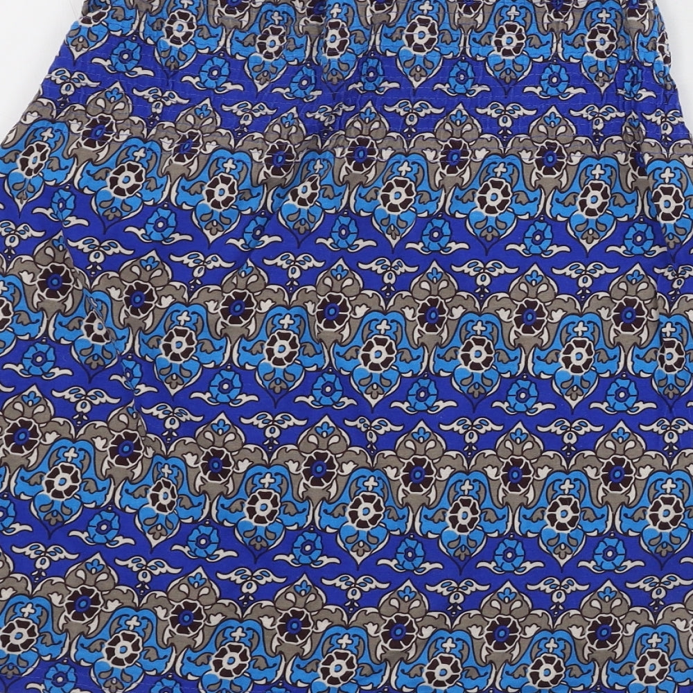 EVIE Womens Blue Geometric Basic Blouse Size 10