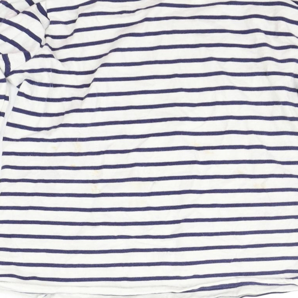 Matalan Girls White Striped Basic T-Shirt Size 8-9 Years