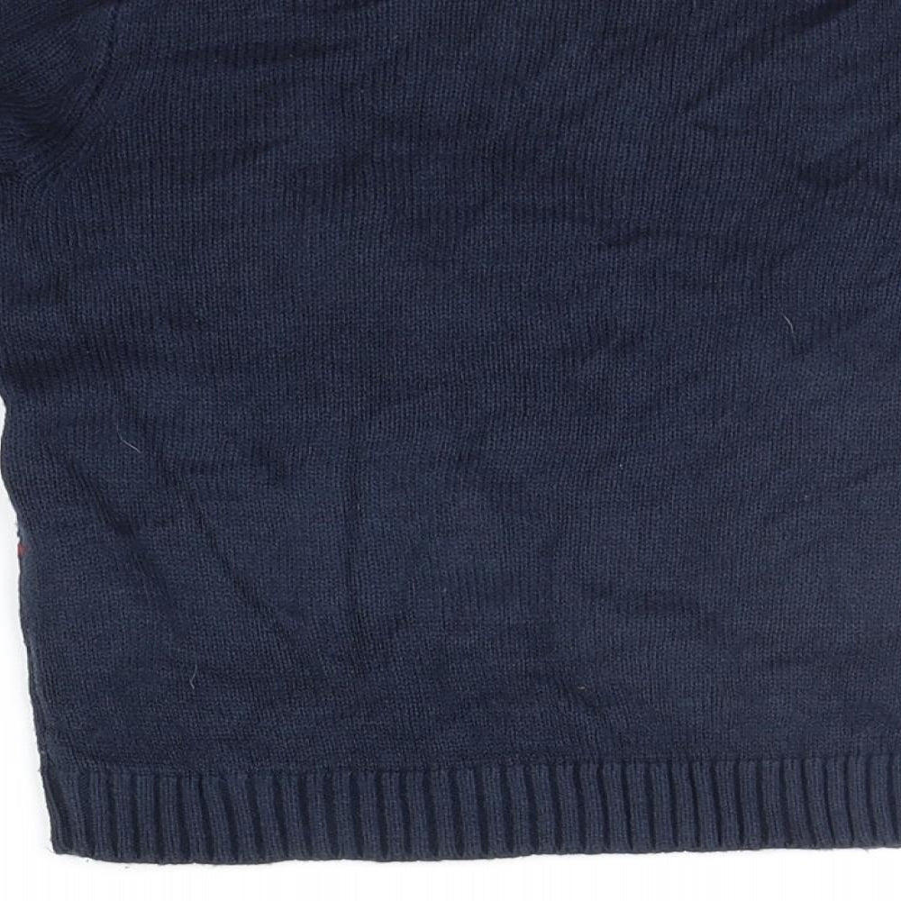 Peppers Girls Blue Geometric Pullover Jumper Size 6-7 Years - Christams