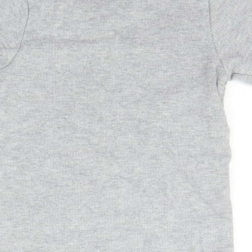 Marks & Spencer Boys Grey Houndstooth Basic T-Shirt Size 6-7 Years