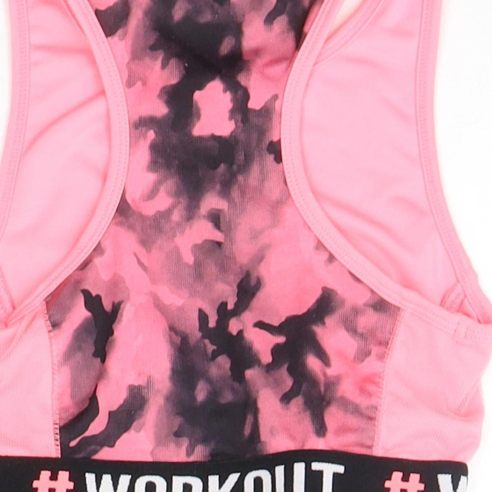 Minoti Girls Pink Geometric Basic Tank Size 7-8 Years - workout
