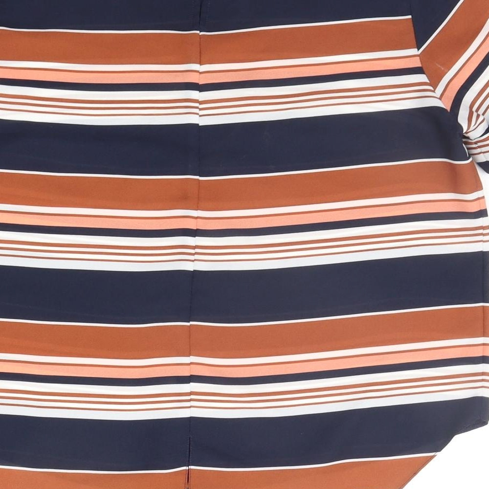 Dorothy Perkins Womens Beige Striped Basic Blouse Size 12