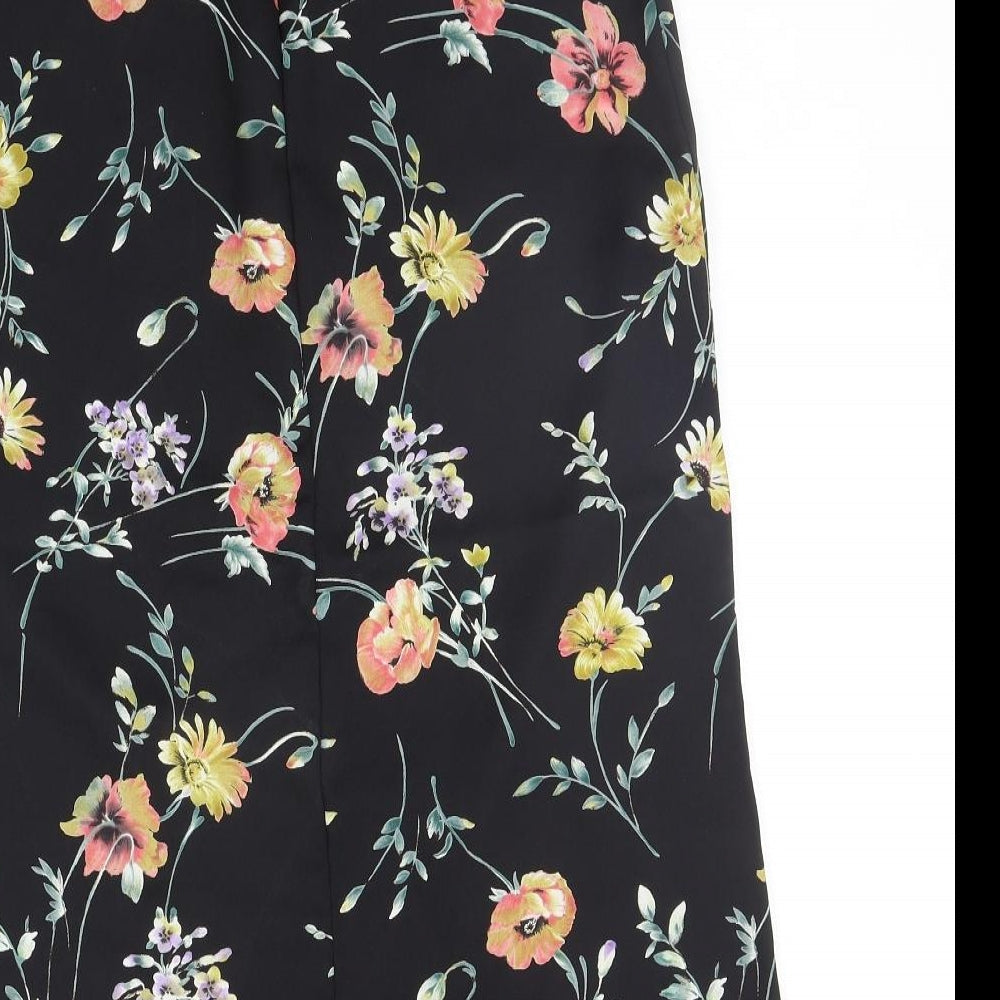 Leslie Fay Womens Blue Floral A-Line Skirt Size 8