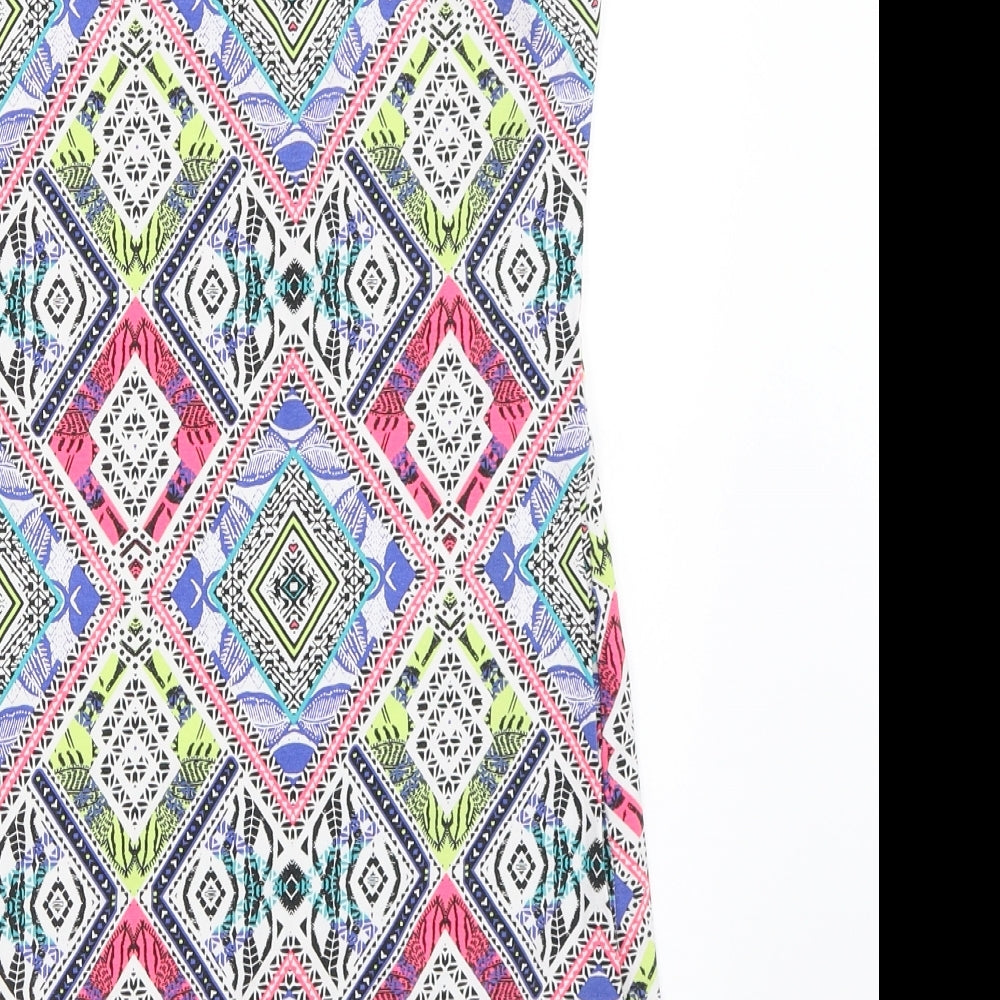 New Look Womens White Geometric Bodycon Size 10