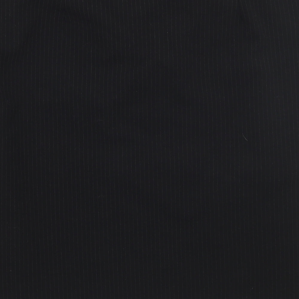 Preworn Womens Black Striped Rayon A-Line Skirt Size 12