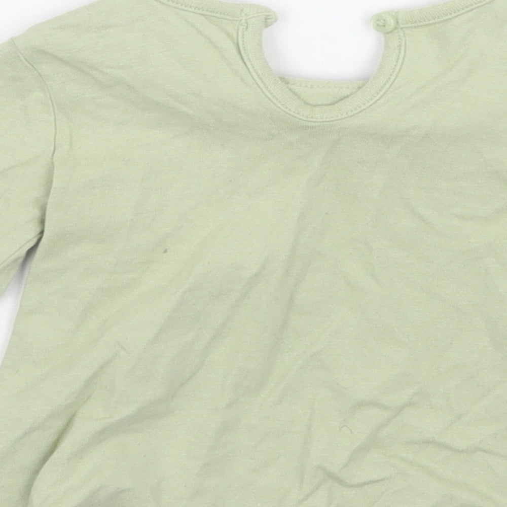 George Girls Green Basic T-Shirt Size 3-6 Months