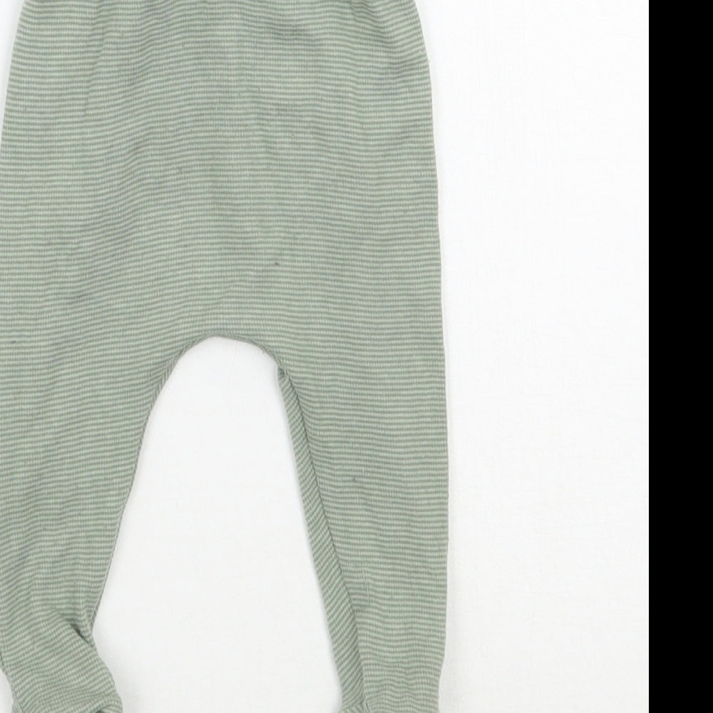 George Boys Green Striped Sweatpants Trousers Size 0-3 Months