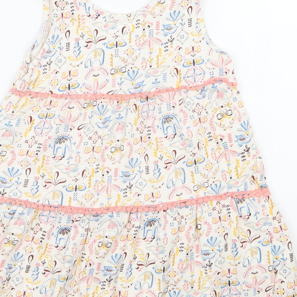 TU Girls Ivory Floral A-Line Size 4-5 Years