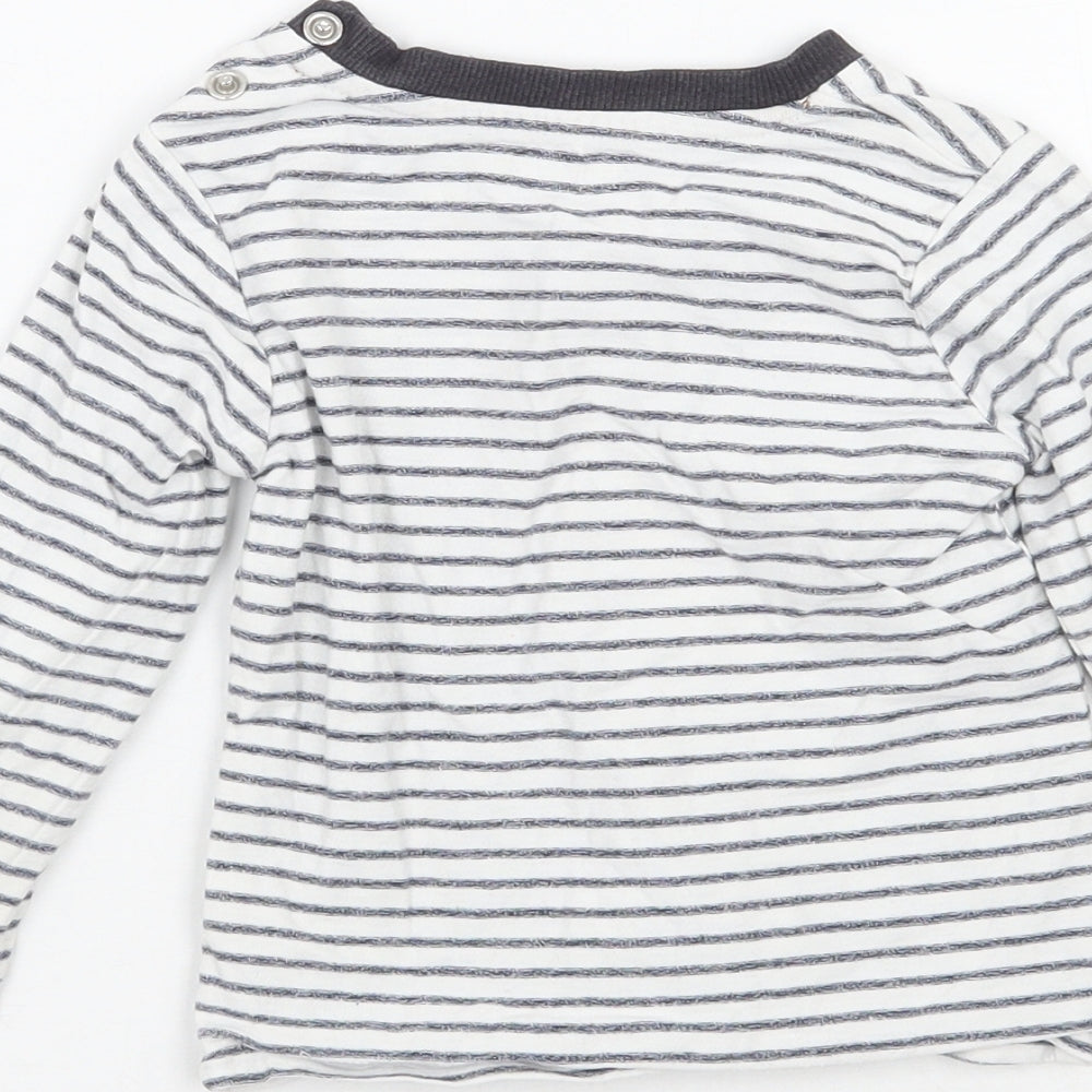 Nutmeg Boys White Striped Basic T-Shirt Size 12 Months