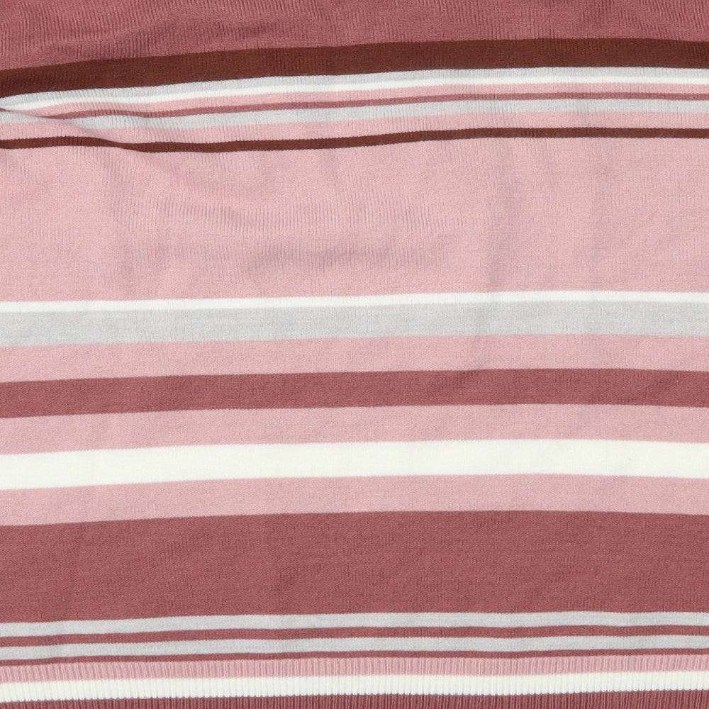Marks & Spencer Womens Pink Striped Basic Blouse Size 12