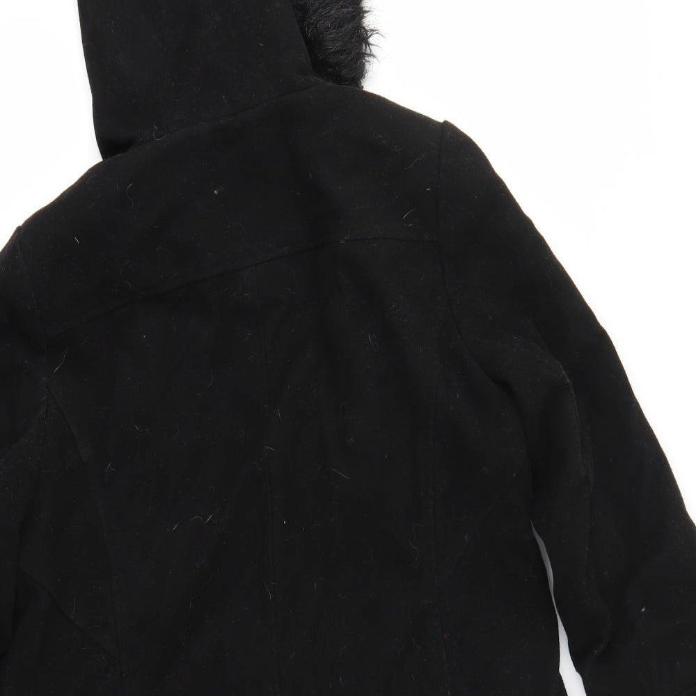 M&Co Womens Black Overcoat Coat Size 10