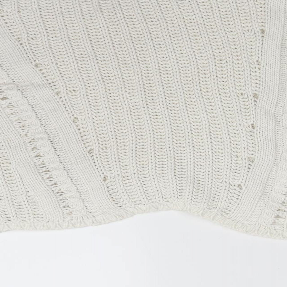 Topshop Womens White Pullover Sweatshirt Size 10
