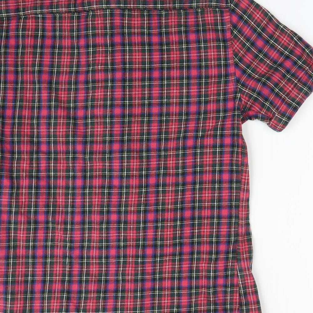 Topman Mens Multicoloured Check Button-Up Size S