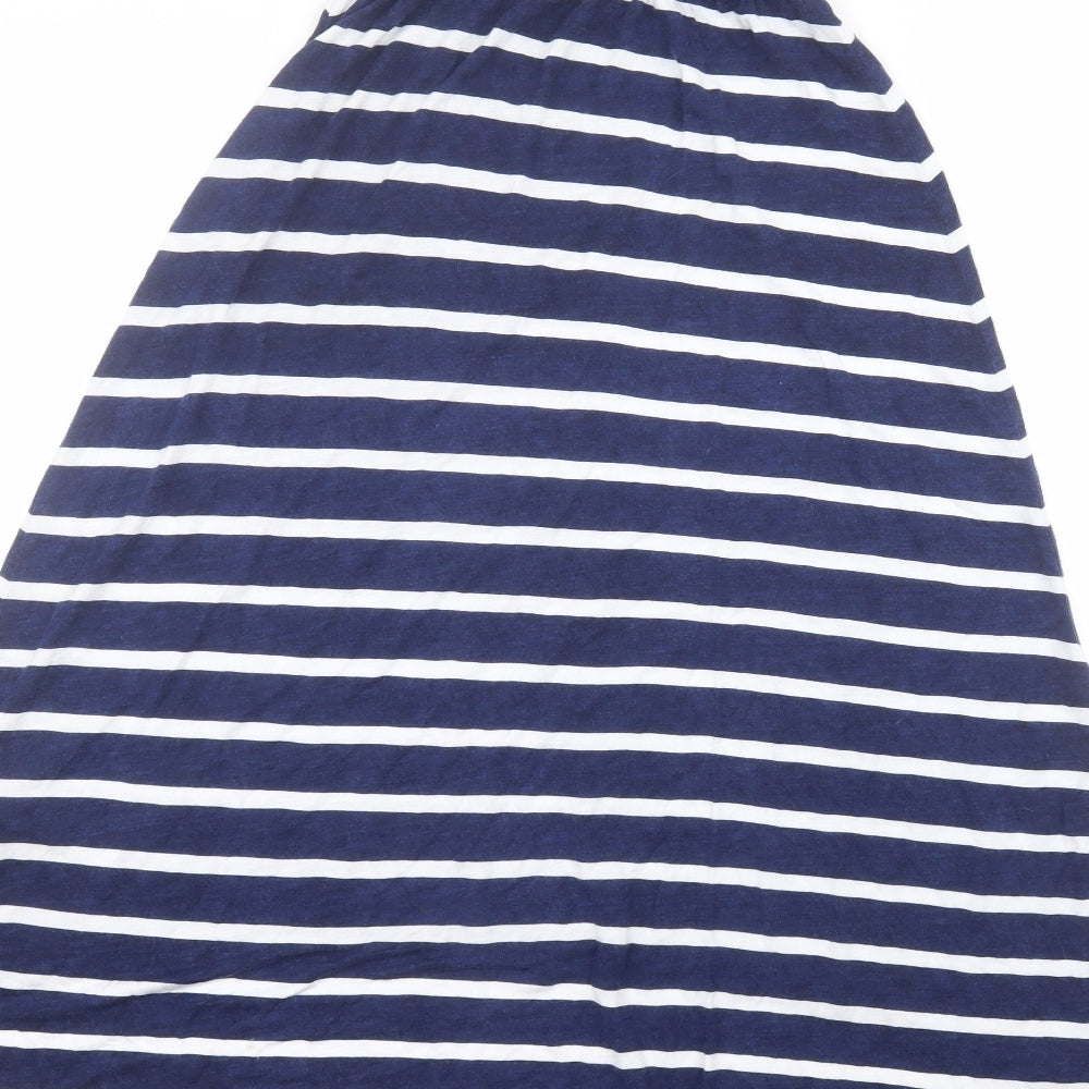 New Look Womens Blue Striped A-Line Size 8