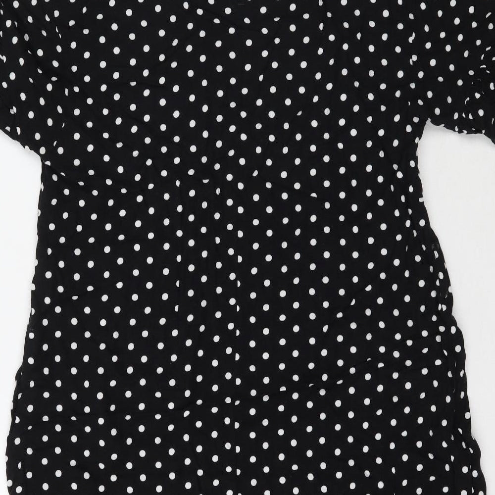Papaya Womens Black Polka Dot Mini Size 10