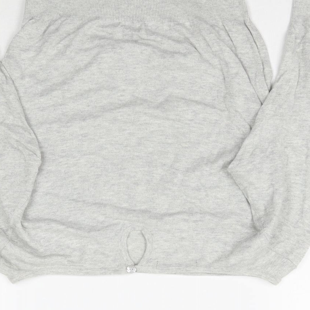 Preworn Womens Grey Knit Basic Blouse Size S