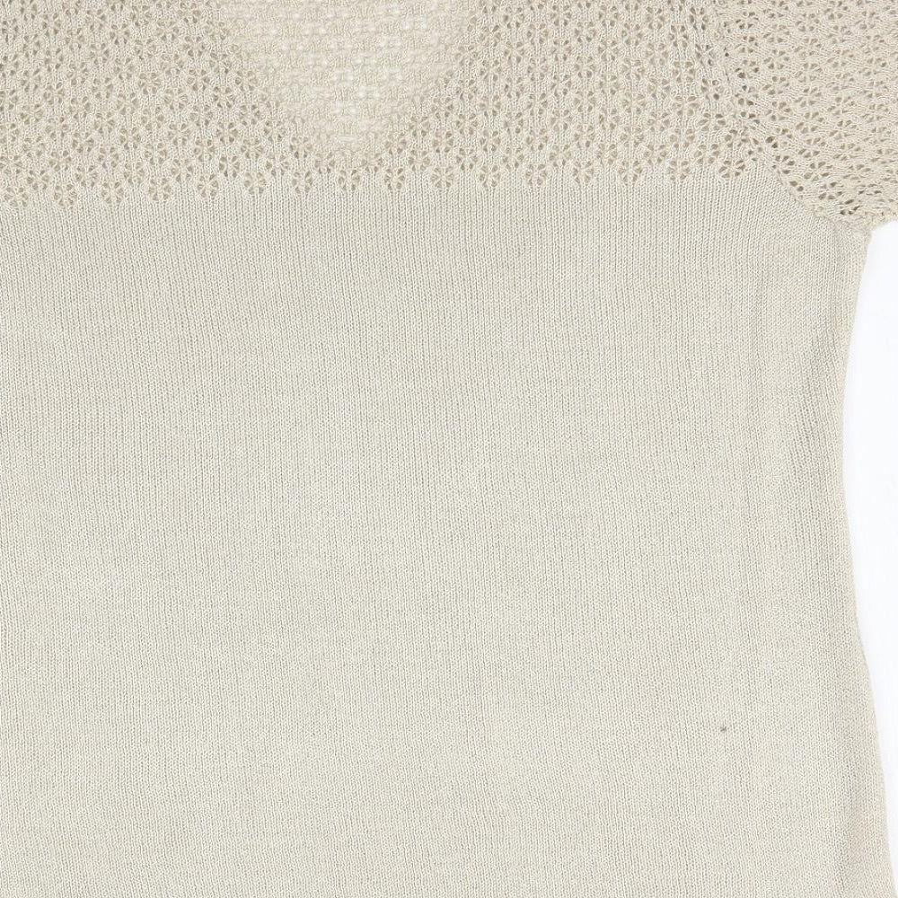 Berkertex Womens Beige Woven Basic Blouse Size 14