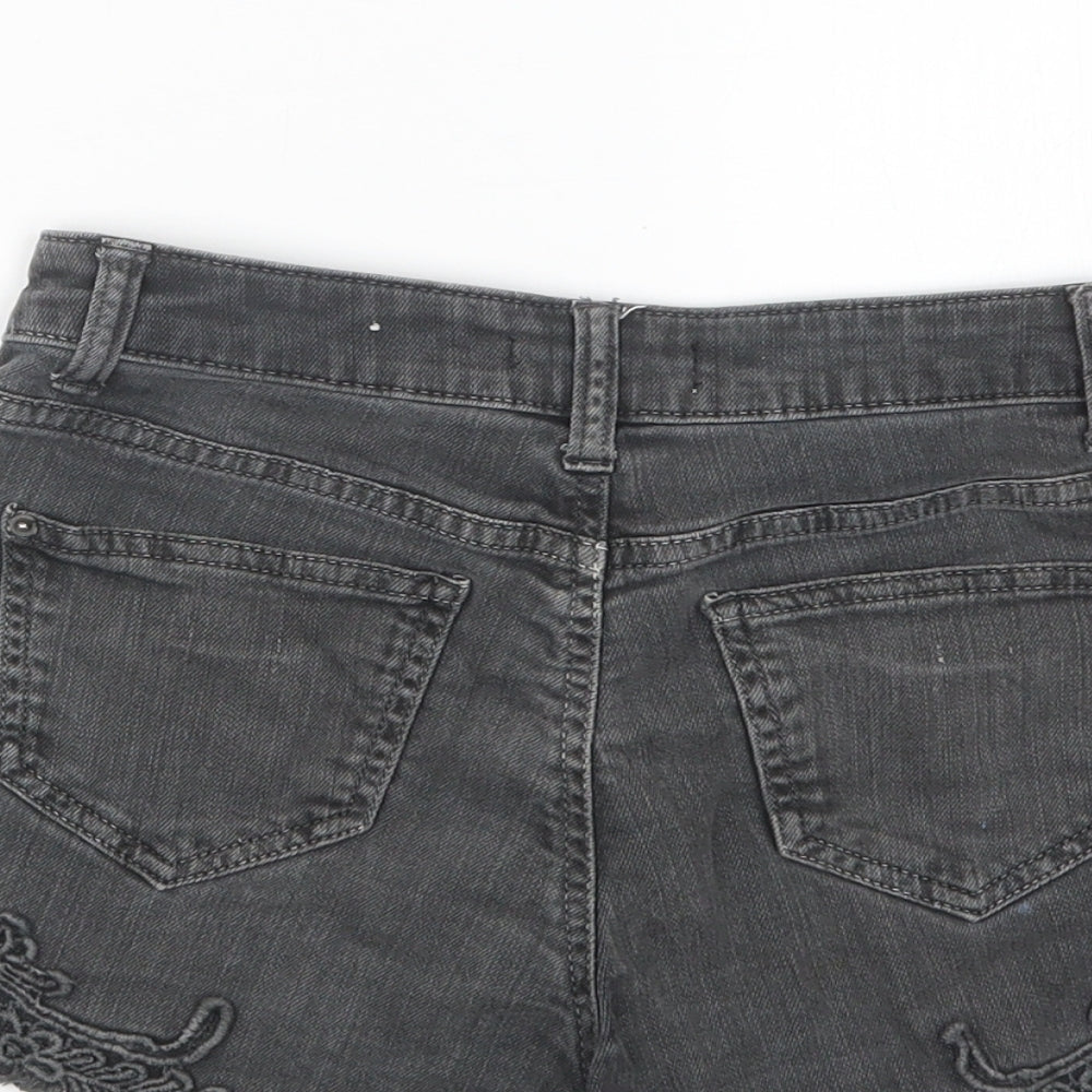 Pimkie Womens Grey Denim Hot Pants Shorts Size 26 in