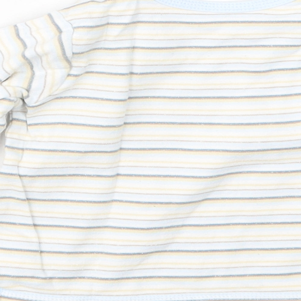 Marks & Spencer Boys Blue Striped Basic T-Shirt Size 6-9 Months