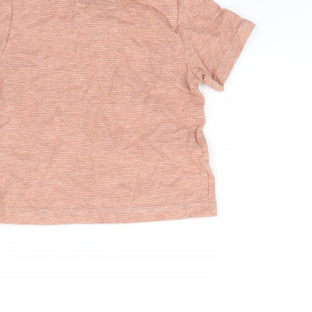 TU Baby Orange Striped Basic T-Shirt Size 3-6 Months