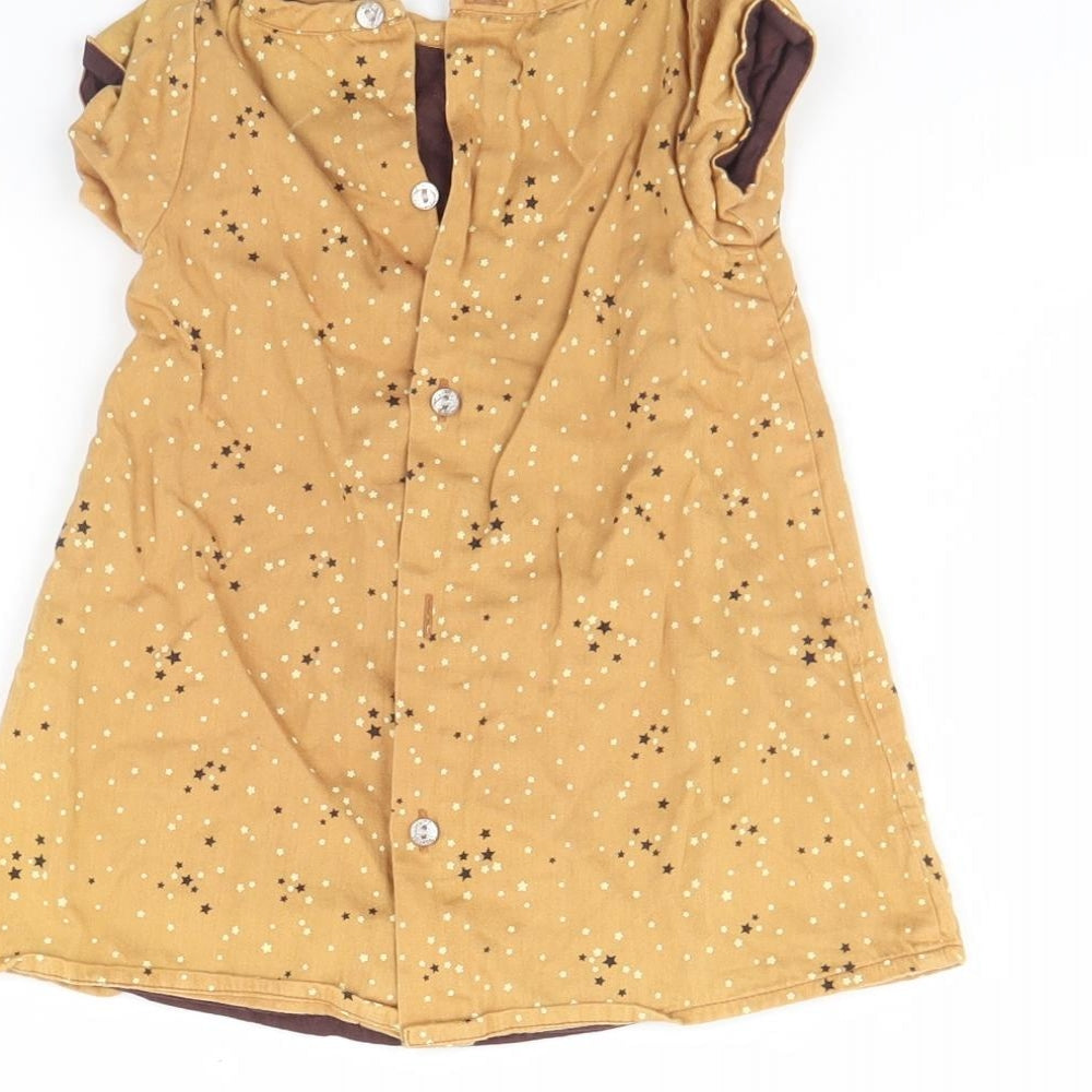 Preworn Girls Brown Polka Dot Tank Dress Size 12 Months