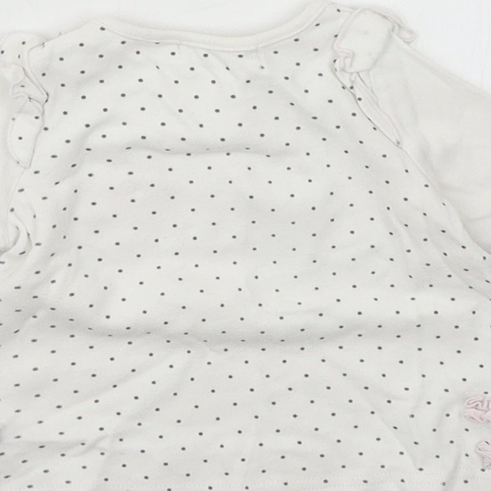 M&Co Girls White Jersey Basic T-Shirt Size 3-6 Months - Love