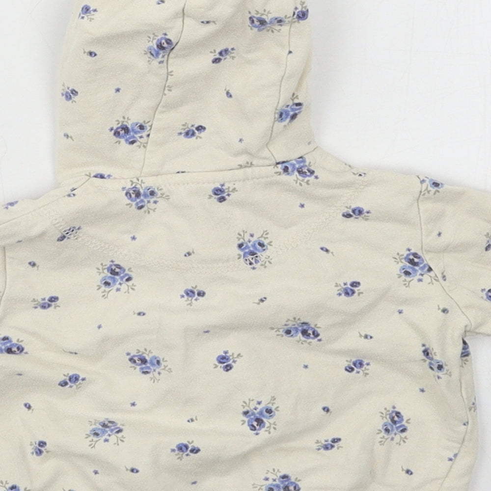 Next Boys Ivory Floral Jersey Jacket Size 0-3 Months