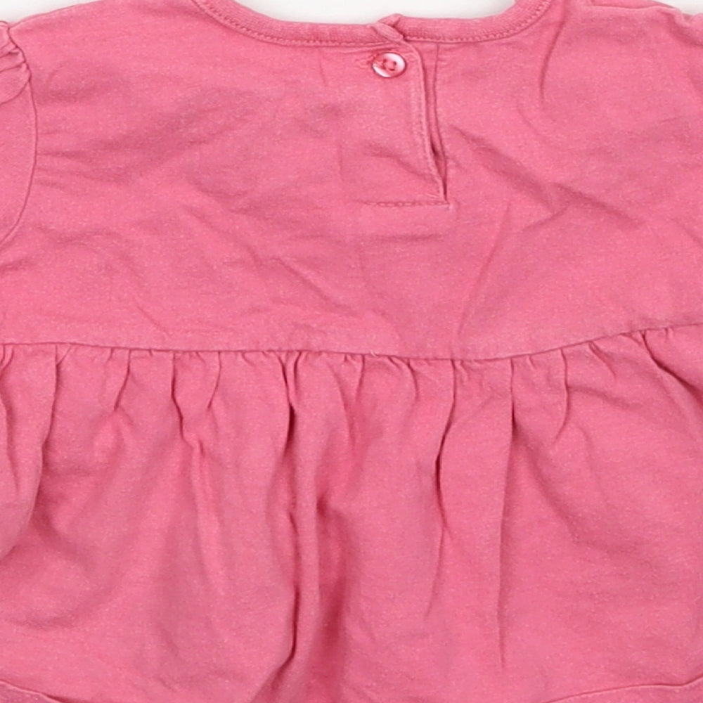 Earlydays Girls Pink Geometric Jersey Basic T-Shirt Size 3-6 Months - Rabbit