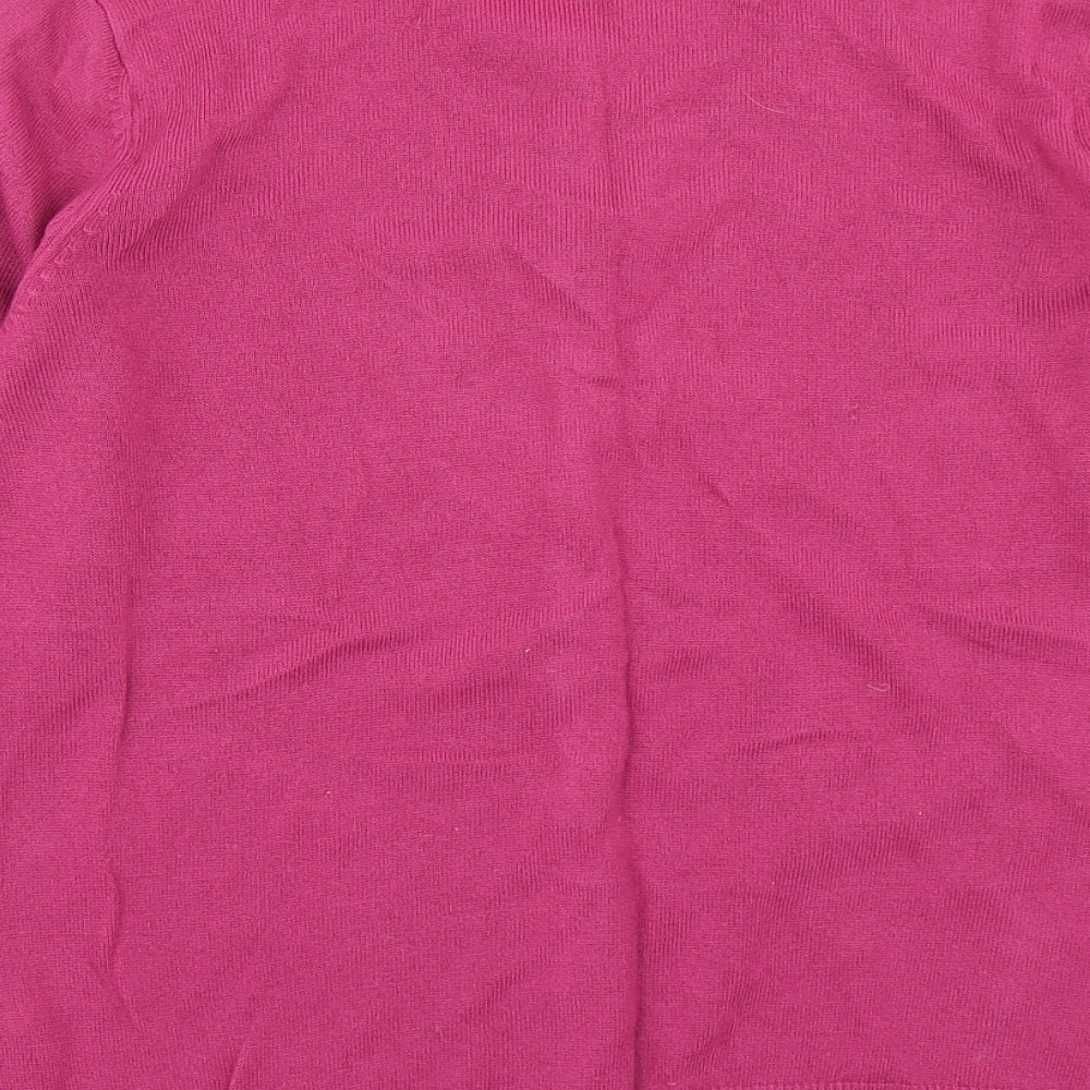 Classic Womens Pink Knit Cardigan Jumper Size 10
