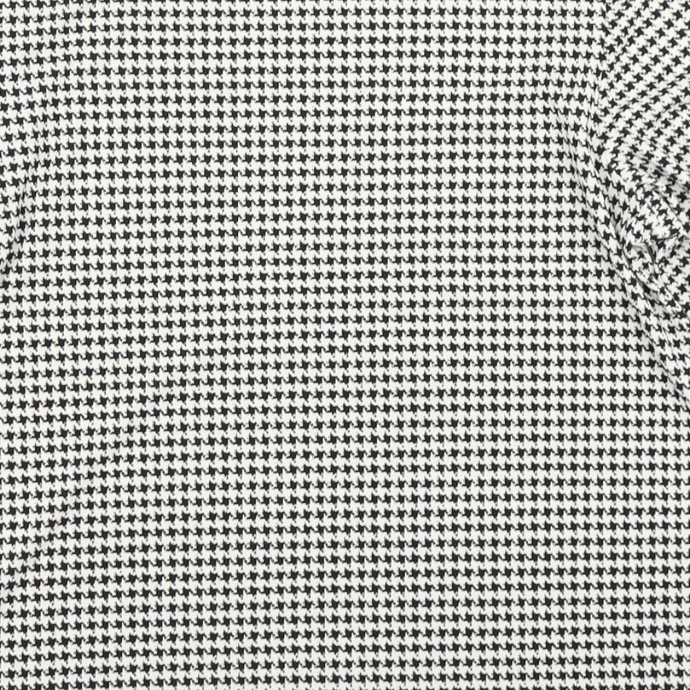 H&M Womens Black Houndstooth Basic T-Shirt Size XS
