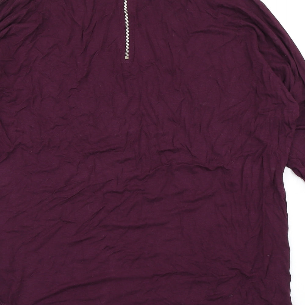 Select Womens Purple Basic T-Shirt Size 10