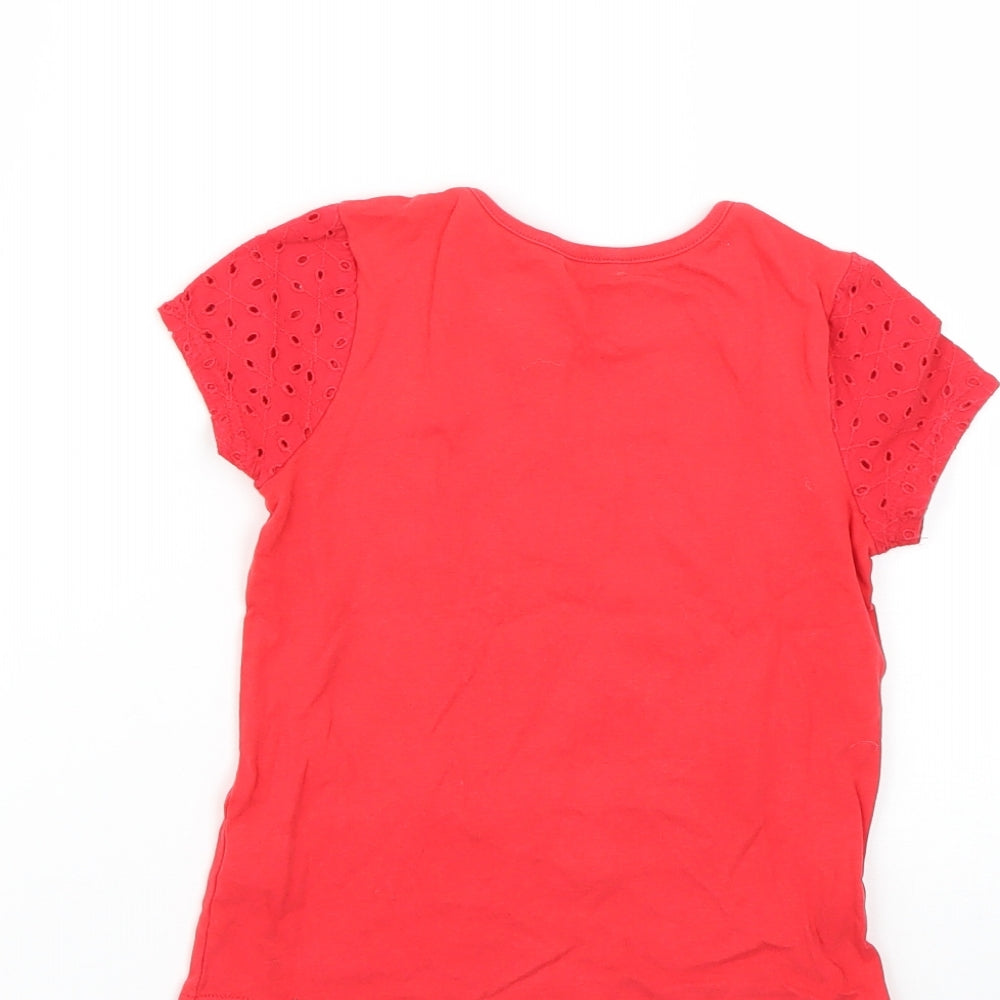 George Boys Red Basic T-Shirt Size 4-5 Years