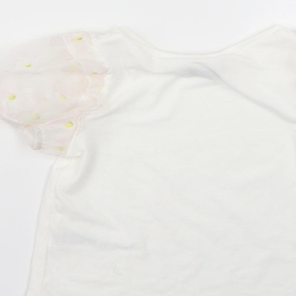 Matalan Girls White Basic T-Shirt Size 6 Years