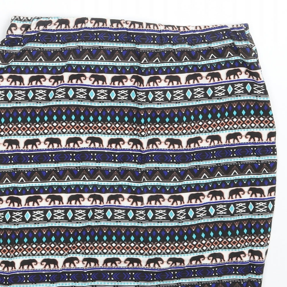 New Look Girls Multicoloured Argyle/Diamond Straight & Pencil Skirt Size 14-15 Years