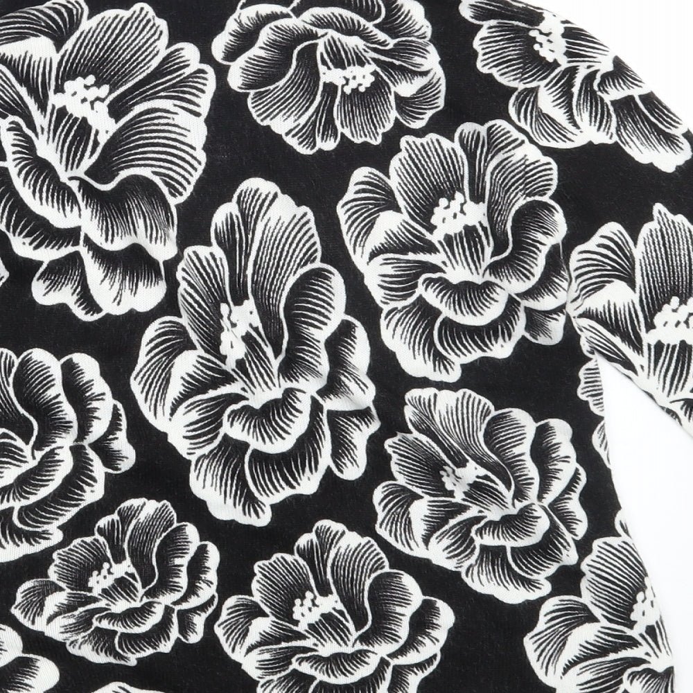 Papaya Womens Black Floral Pullover Jumper Size 8