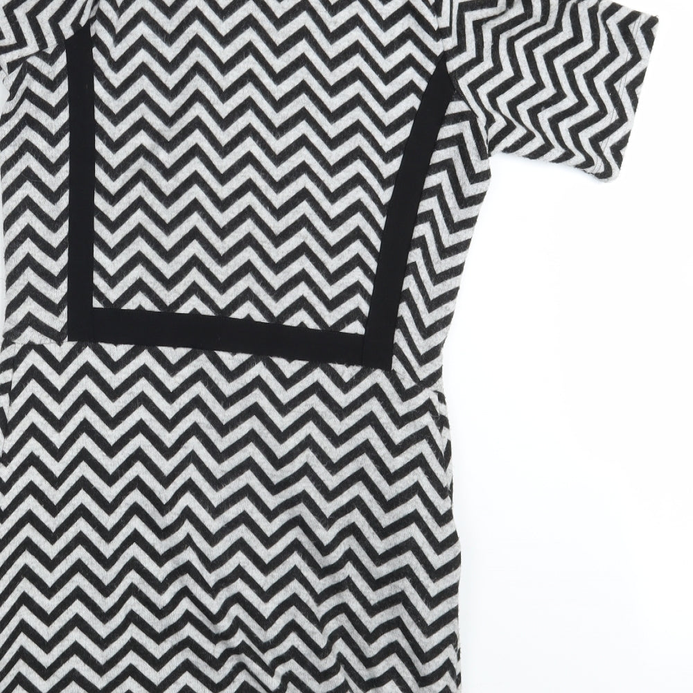 Pied A Terre Womens Black Argyle/Diamond A-Line Size 12