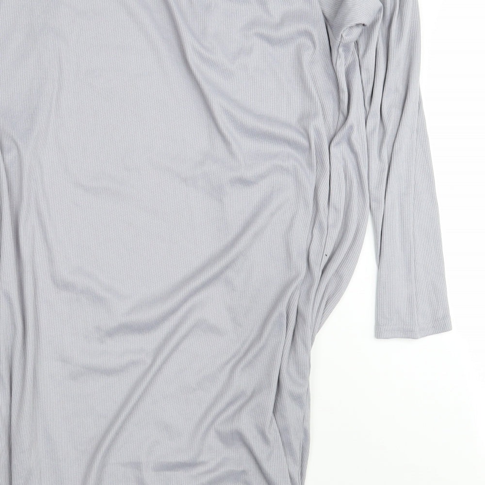 Boohoo Womens Grey Wrap Dress Size 42