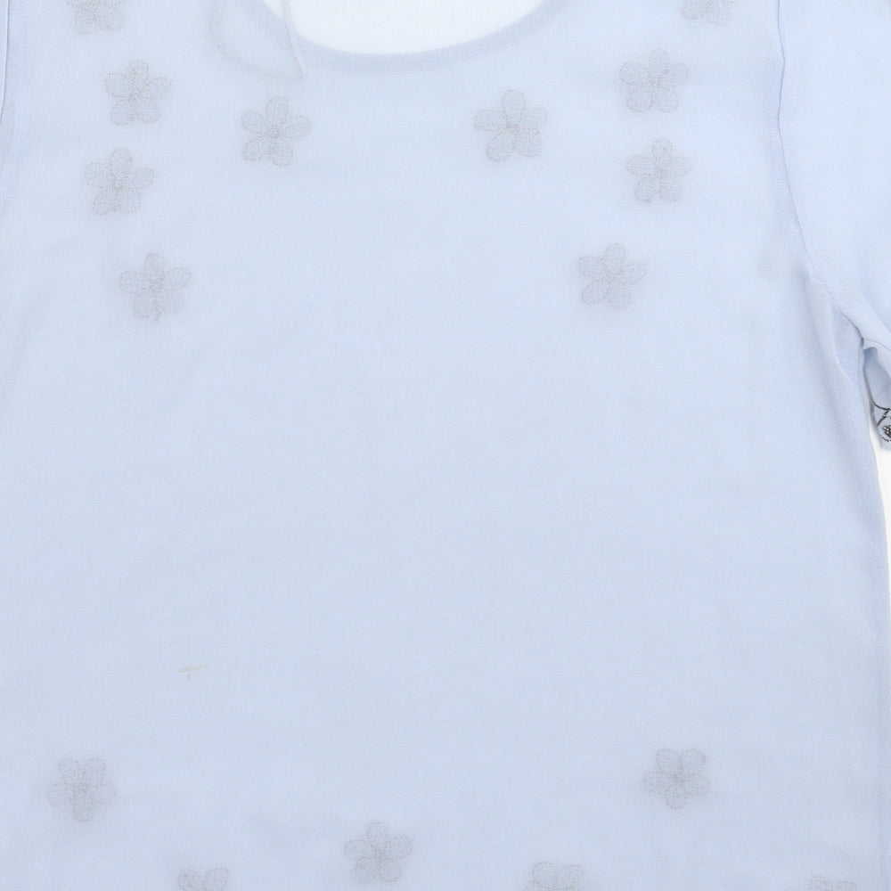Peacocks Womens Blue Basic T-Shirt Size 10