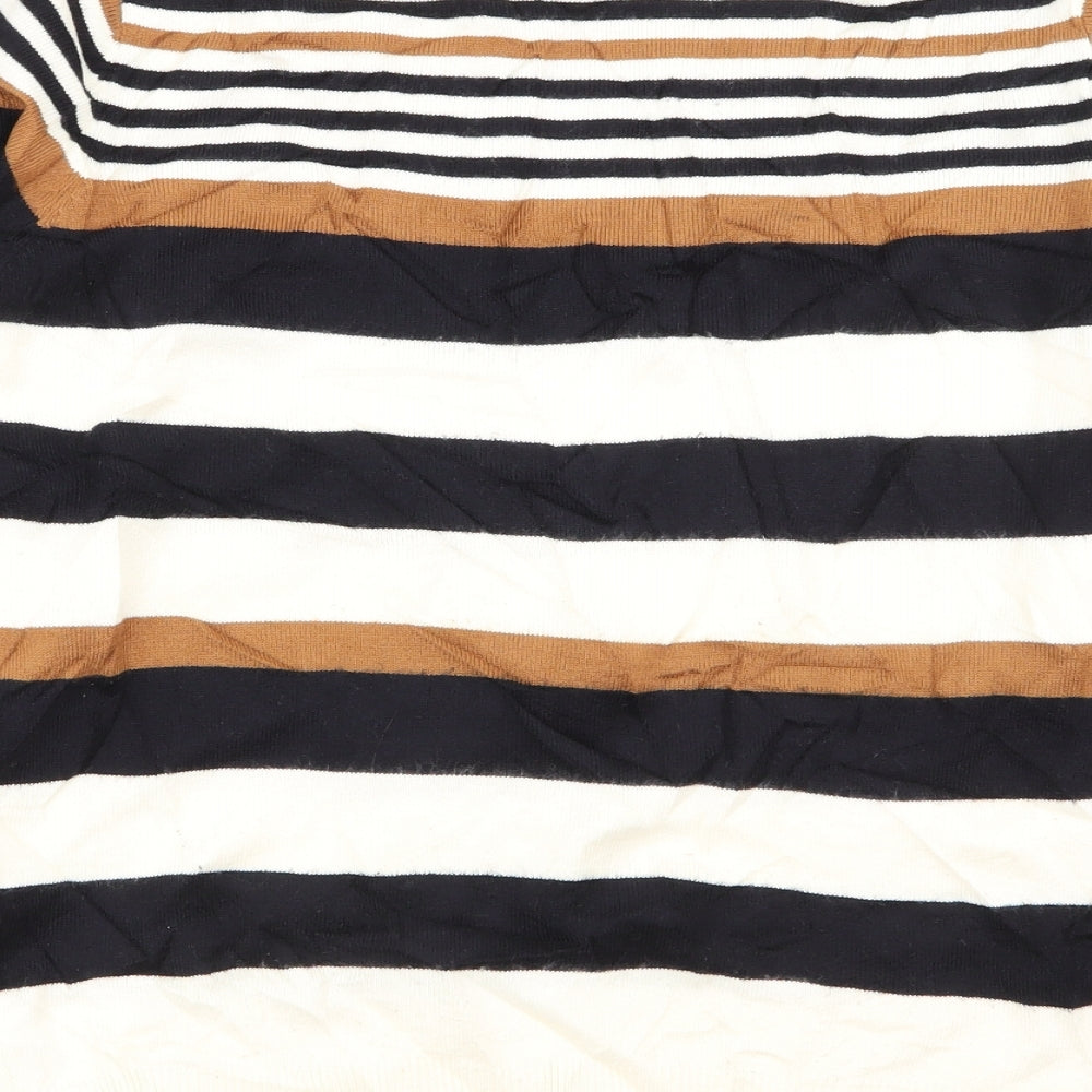 Cedarwood State Mens Multicoloured Striped Pullover Jumper Size M