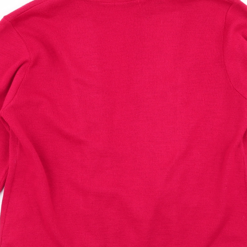 vivi Womens Red Cardigan Jumper Size M