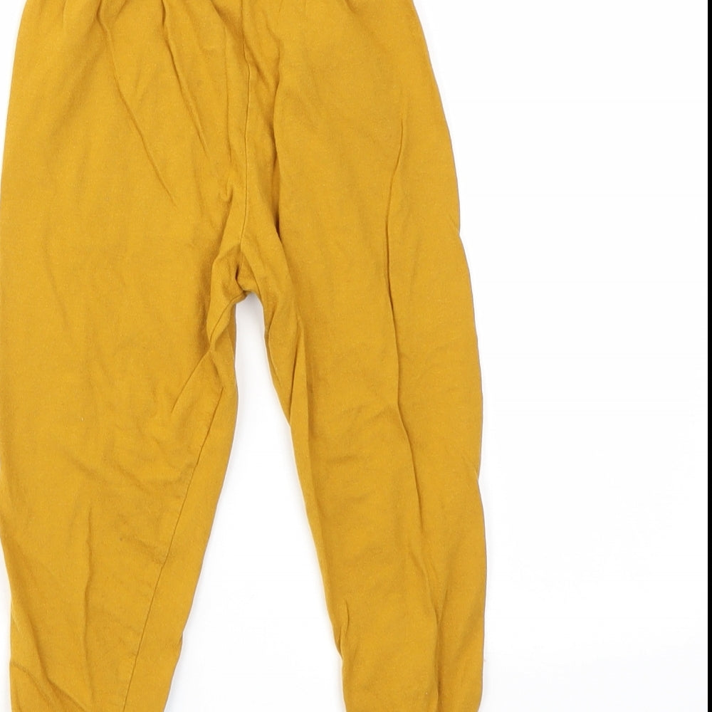 Preworn Boys Orange Geometric Jogger Trousers Size 2-3 Years