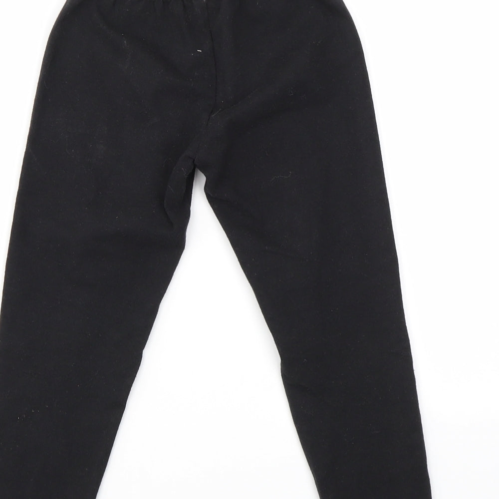 PREWORN Girls Black Ikat Jegging Trousers Size 4 Years