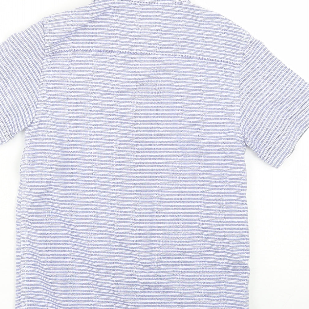 John Lewis Boys Blue Striped Basic Button-Up Size 9 Years