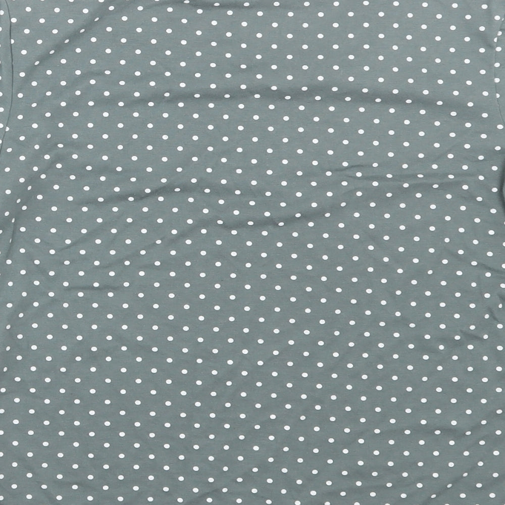 Preworn Womens Grey Polka Dot Basic T-Shirt Size 10