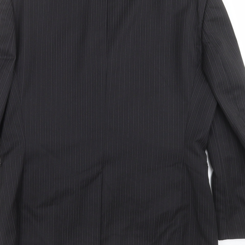 NEXT Mens Black Striped Jacket Suit Jacket Size 42 - Tailored fit