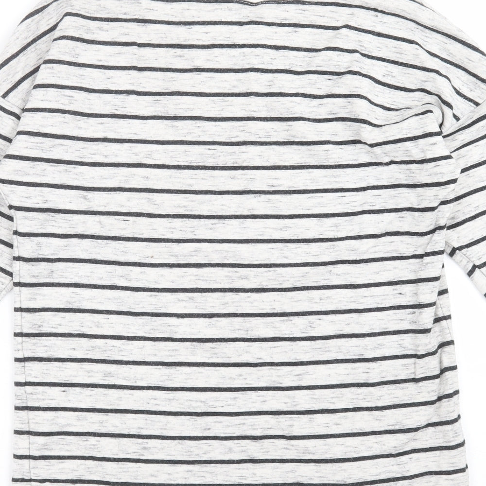 Divided by H&M Womens Grey Striped Pullover Sweatshirt Size S