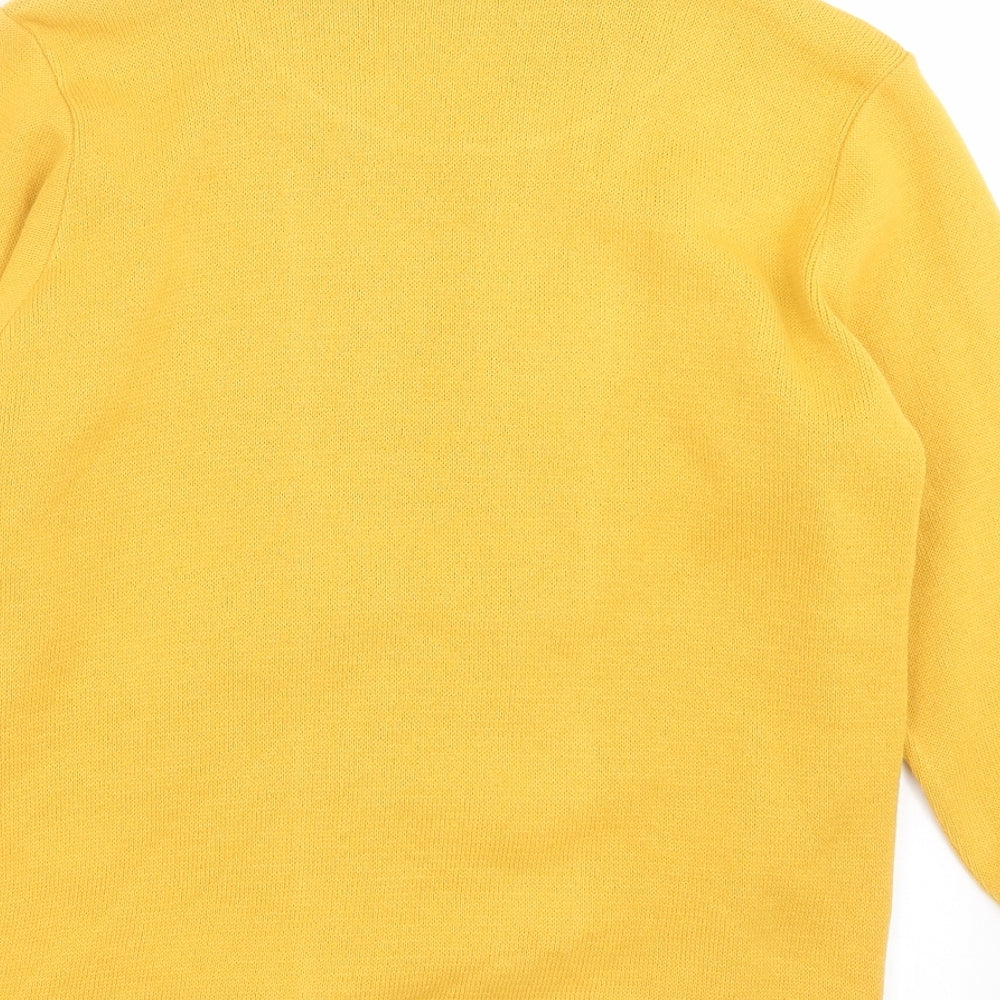 Emma Morgan Womens Yellow Geometric Knit Pullover Jumper Size S