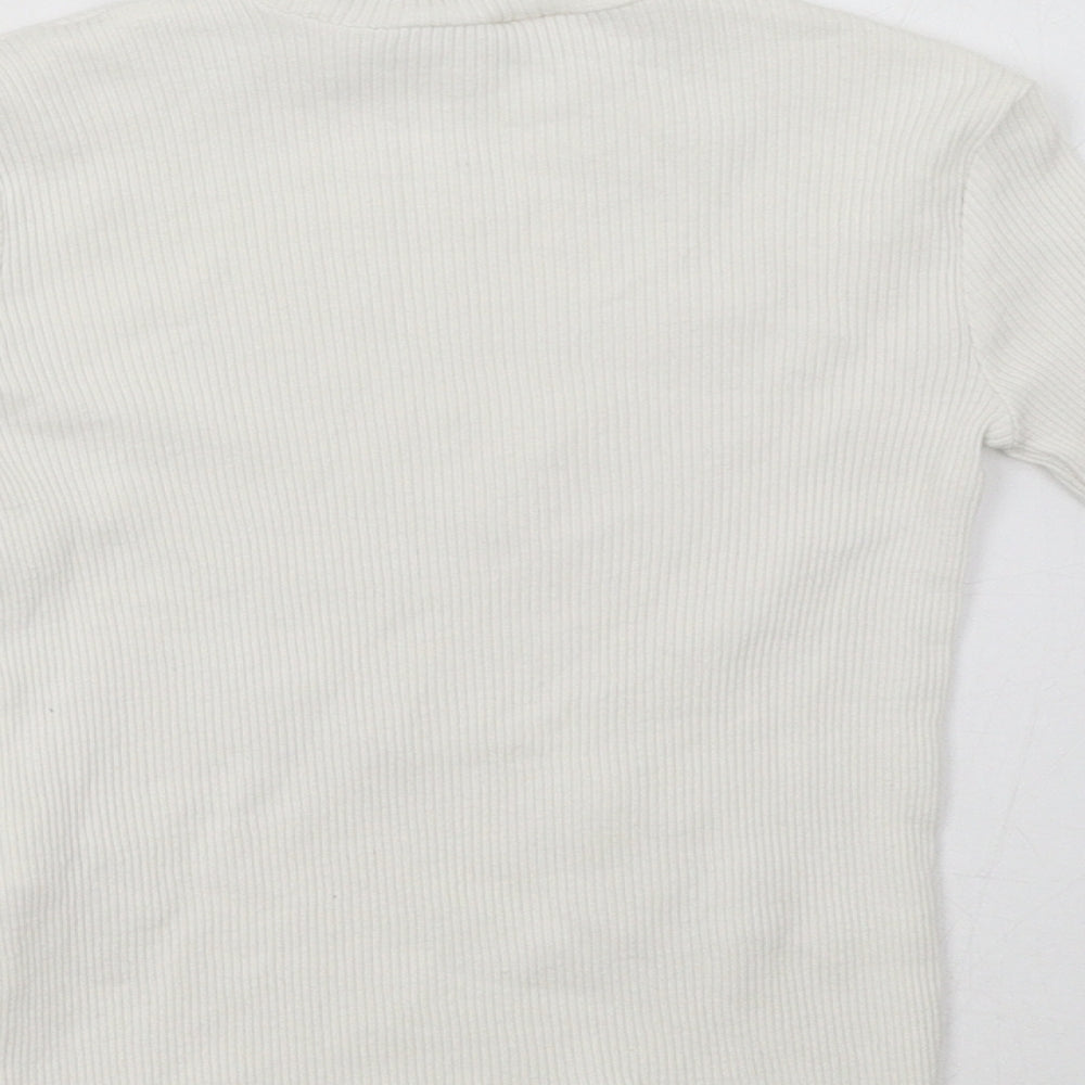 Zara Girls White Pullover Sweatshirt Size 6 Years