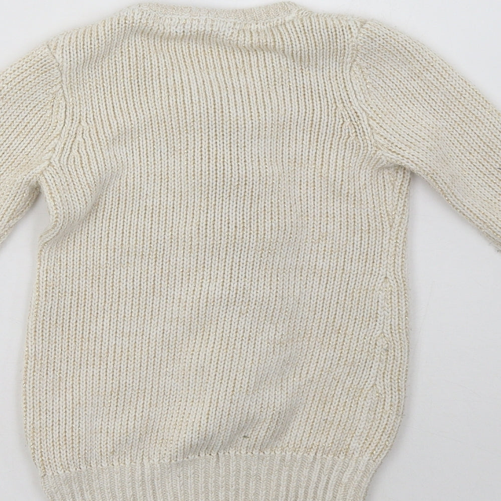 Star Girls White Pullover Sweatshirt Size 5-6 Years